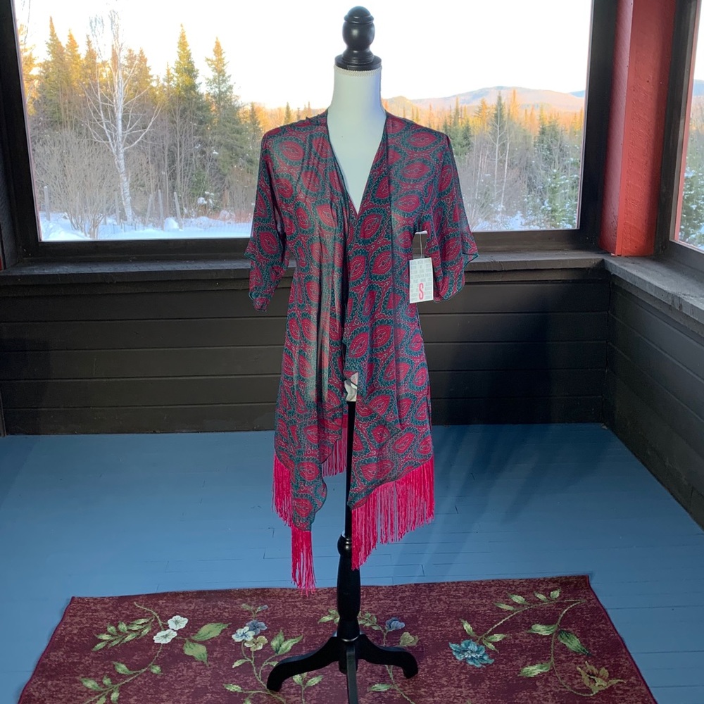 LuLaRoe Monroe Fringe Kimono-Small